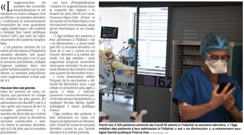 2021 08 07 SO Le retentissement hospitalier de la quatrième vague se confirme2