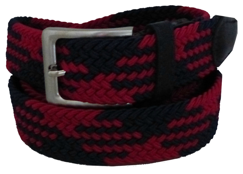 ceinturedemarque-ceinture-tressée-élastique-marine-rouge