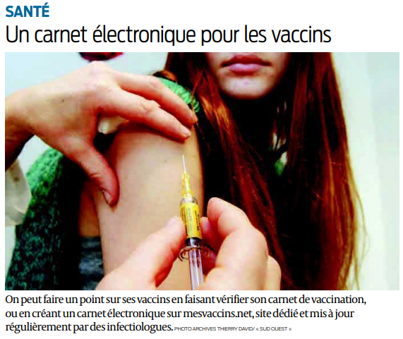 2018 11 26 SO Un carnet électronique pour les vaccins