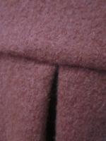 Manteau AGLAE en laine bouillie terre battue fermé par un noeud (1)