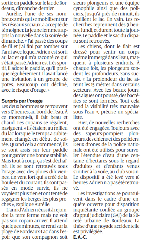 2022 05 18 SO L'homme en paddle qui a disparu au lac n'a pas été retrouvé2