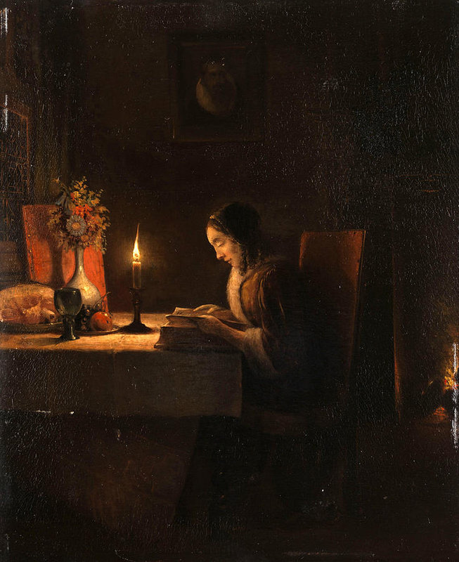 reading-by-candlelight-attributed-to-petrus-van-schendel