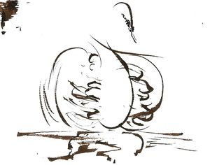 cygne au pinceau et à l'encre de chine