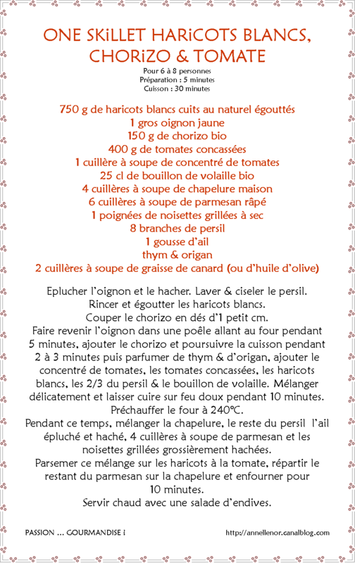 One skillet haricots blancs, chorizo & tomate_fiche