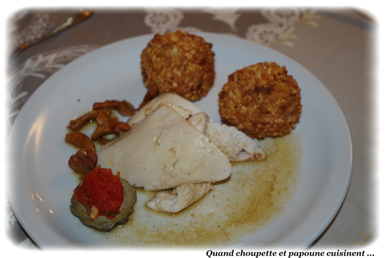 poularde rôtie, croquettes de pommes aux girolles-2860