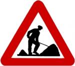 Panneau travaux en cours
