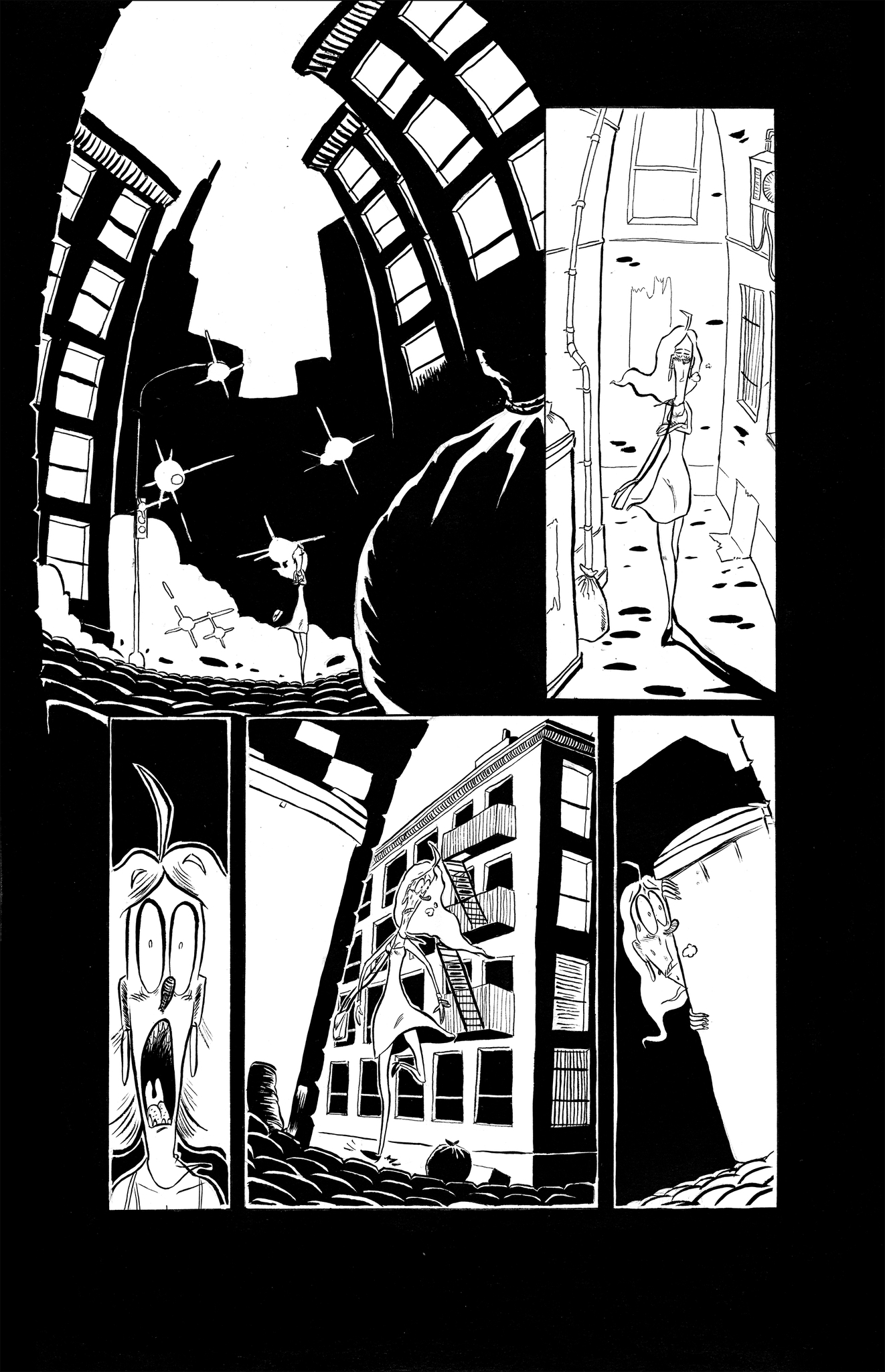 Pages de BD noir blanc Arnaud Lehue