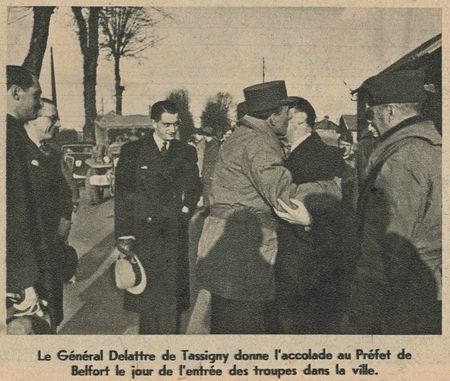 Photo De Lattre & Préfet Belfort 1 déc 1944