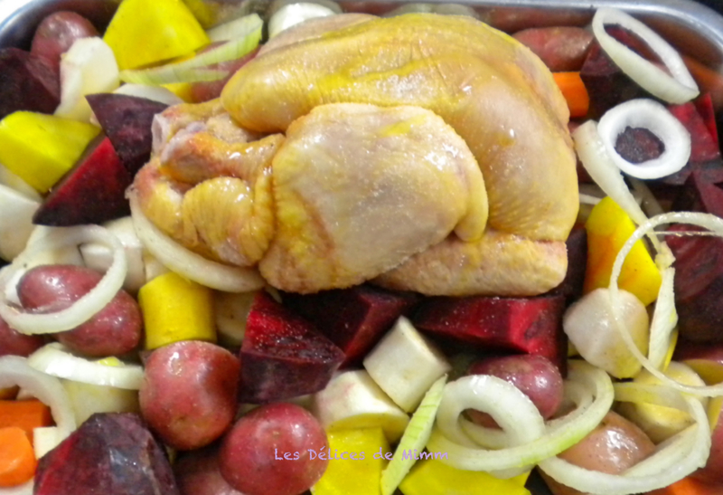 Coquelet aux légumes racines confits au four 5