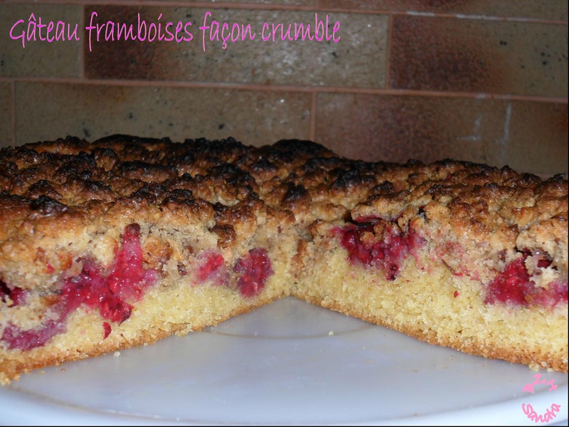 0808 Gâteau framboises façon crumble 5