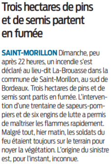 2021 08 31 SO Trois hectares de pins et de semis partent en fumée