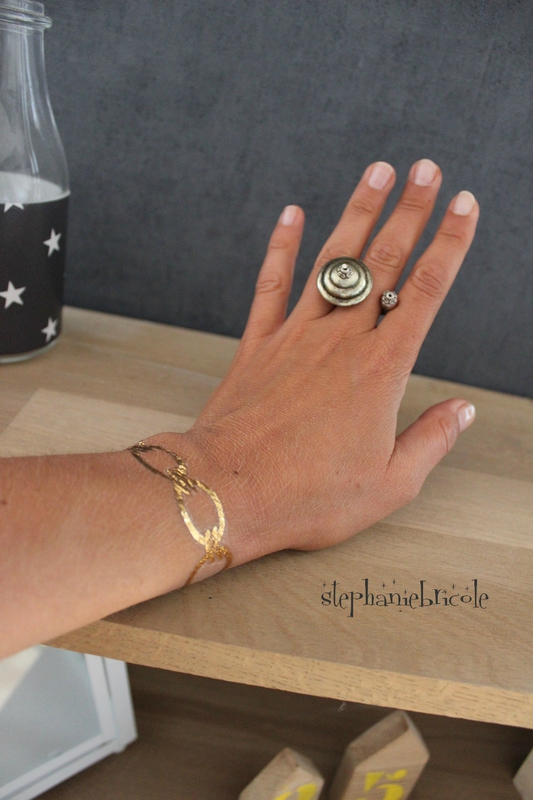 bague diy metal perles