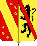 Armes fictives d'Hadwide, parti d Alsace et de Namur