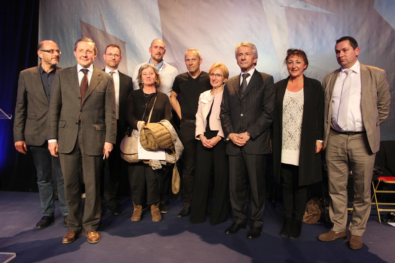 rétablissement du caractère maritime du Mont-Saint-Michel cérémonie Caserne 16 octobre 2015 photo Laurent Beauvais Yann Galton Ludovic Coulombel Maria Vadillo Carsten Rasmussen Danièle Polvé-Montmasson architectes