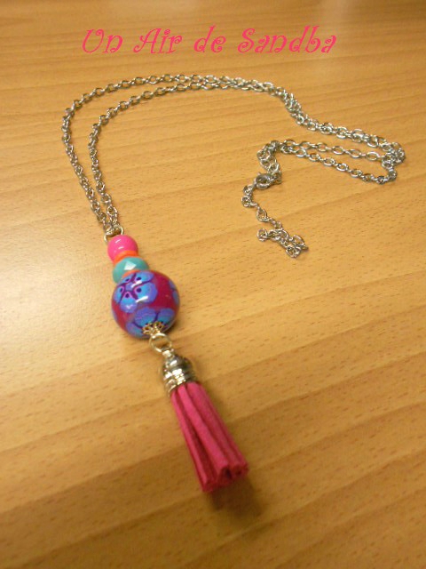 Collier long Pompom Bollywood (3)