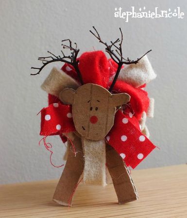 DIY faire une renne en carton, tuto pour les enfants, idée déco de noel avec les enfants