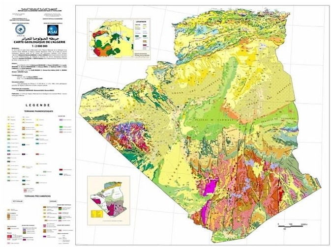 carte géologique algérie