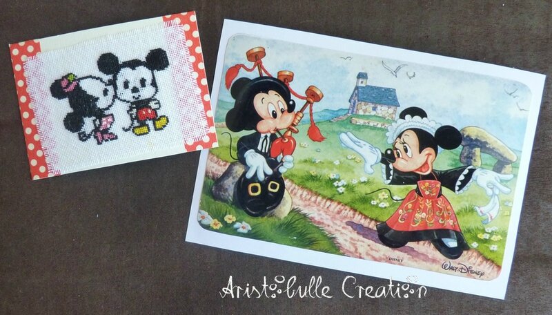ATC personnages imaginaires Mickey et carte