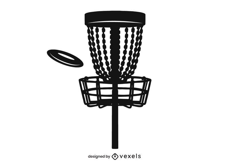 Disc golf basket silhouette design