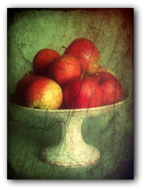 peinture nature morte pommes compotier albertosi valérie