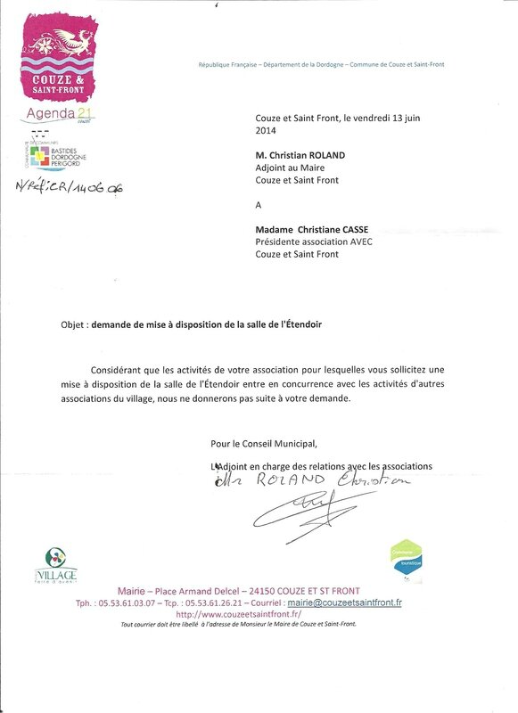 Refus Etendoir AVEC