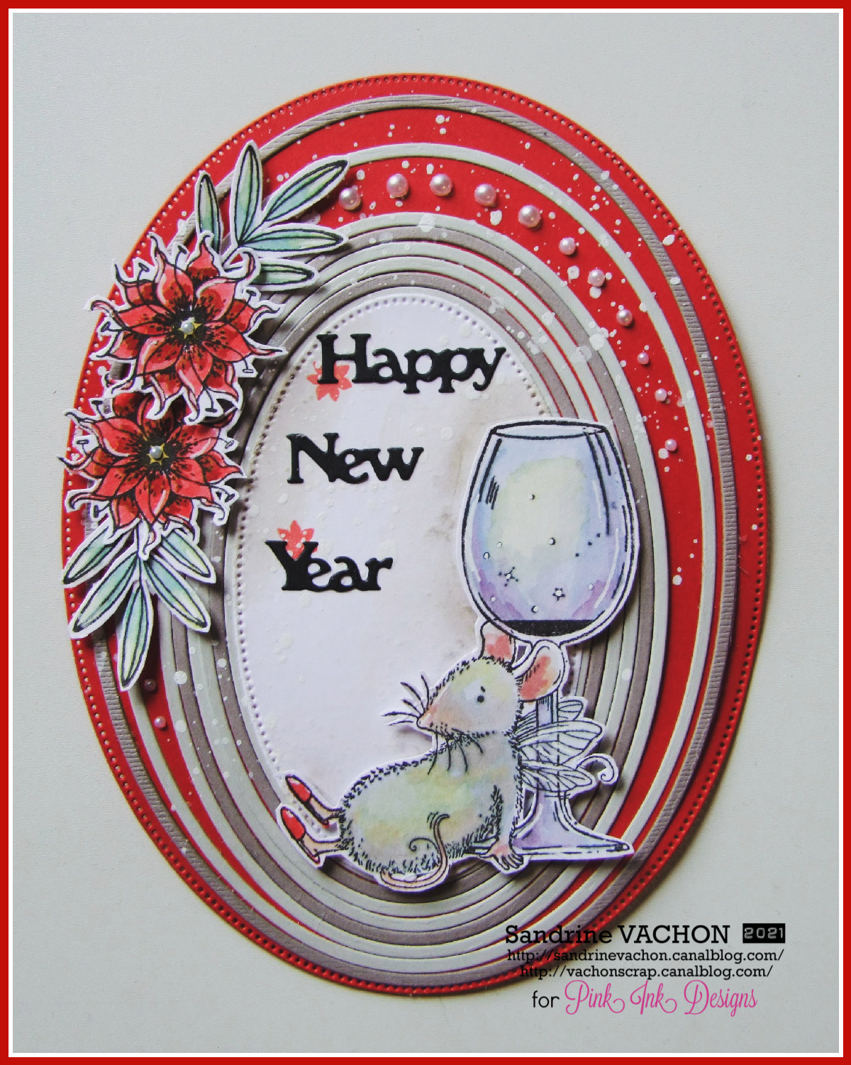 Sandrine VACHON carte souris Happy New Year Pink Ink Designs (1)
