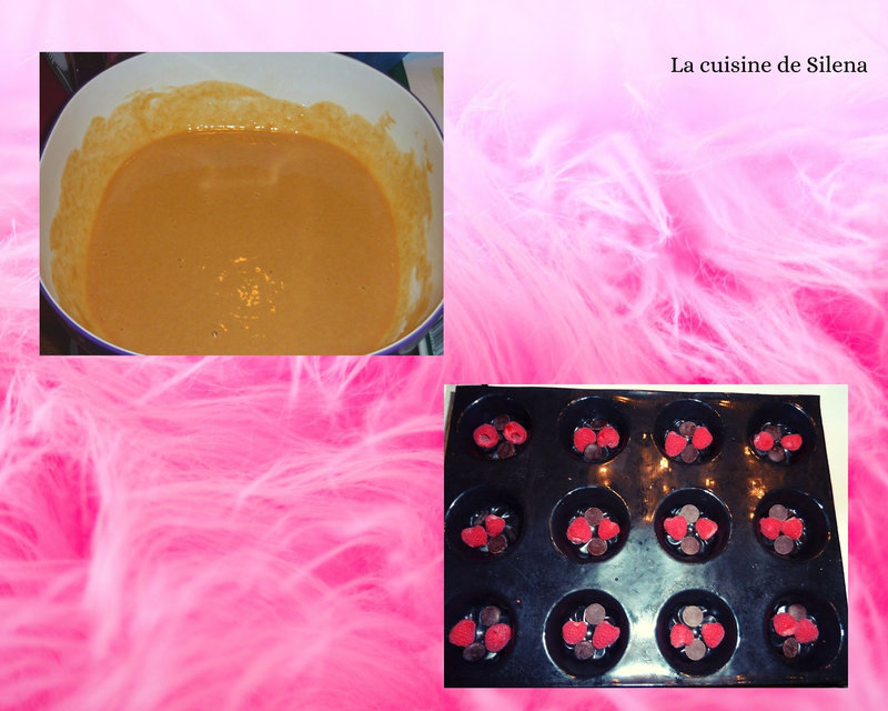 Mini moelleux à la framboise et chocolat