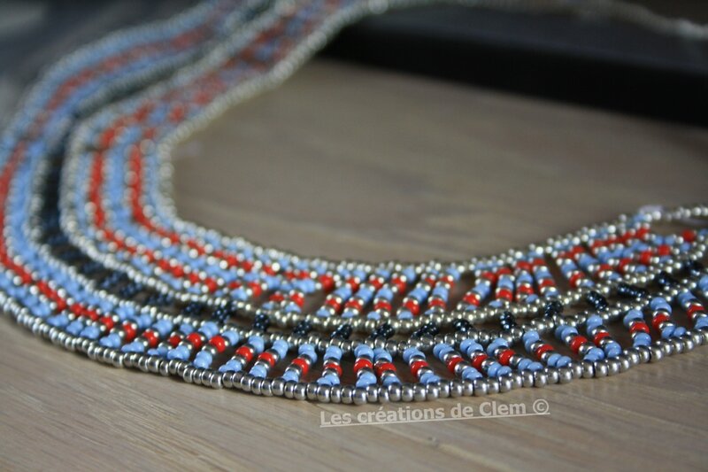 plastron - parure _ perles de rocaille - tissage - collier - beads weaving - necklace (2)