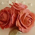 Déco Roses, fausse pâte à sucre, gâteau factice,©Kalifragili (tous droits réservés) 