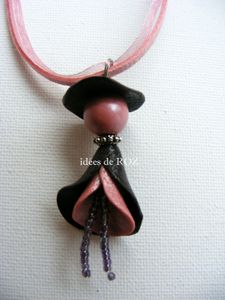 COLLIER rose et prune 1