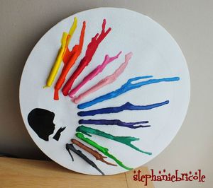 cadre profil sticker, melting crayon art