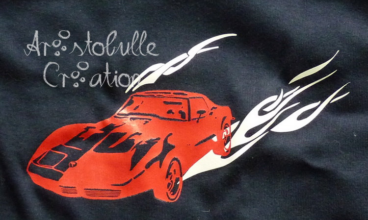 T-shirt voiture tribale - détail