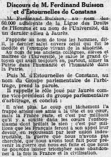 Jaurès discours de Buisson