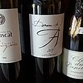 Les vins du dîner suivant la dégustation à l'aveugle du thème Castillon-Côtes de Bordeaux 2012