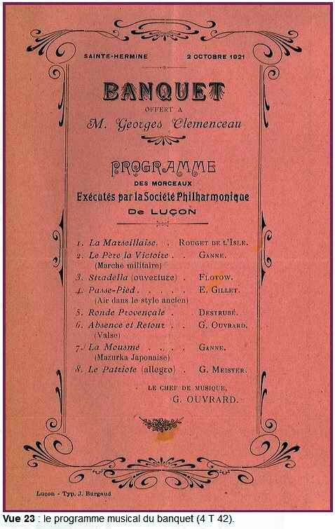 Banquet inauguration monum clemenceau