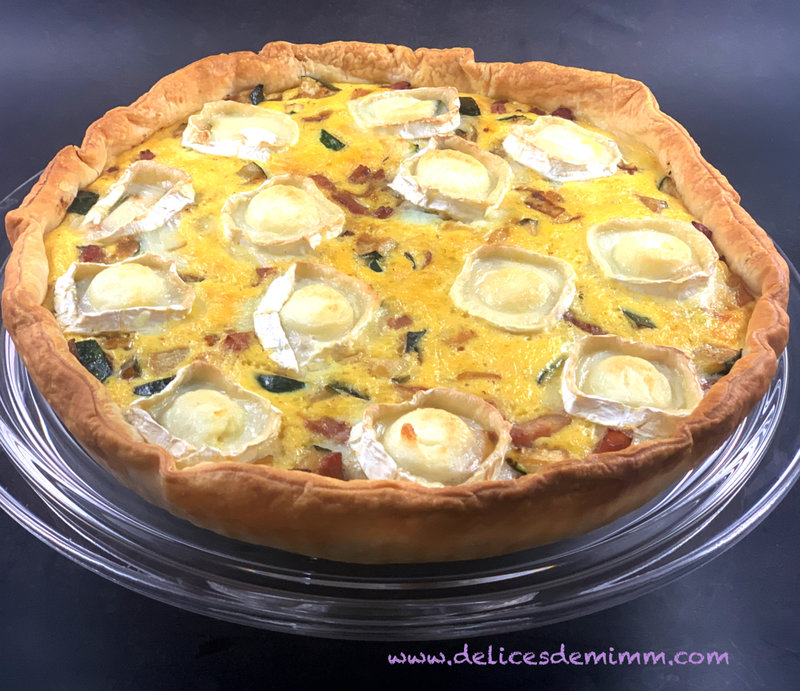 Quiche aux courgettes, aux lardons et au chèvre (