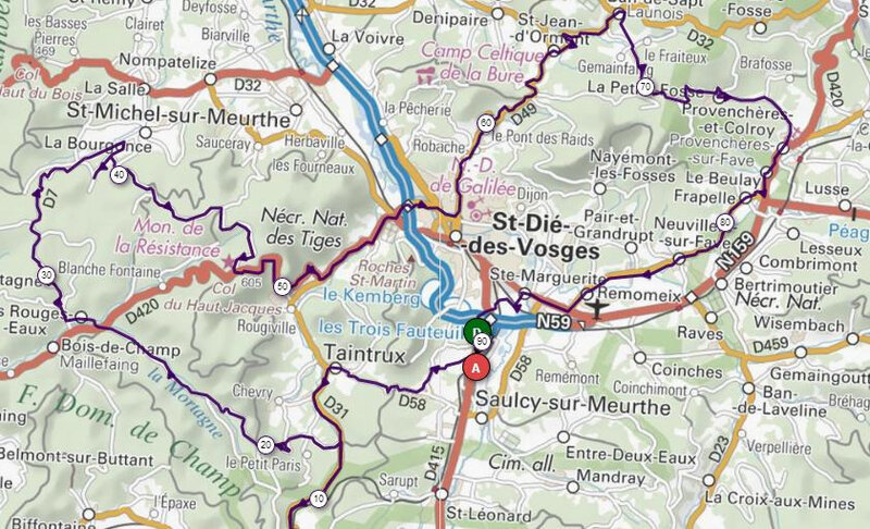 Vosges 2019 St Dié carte