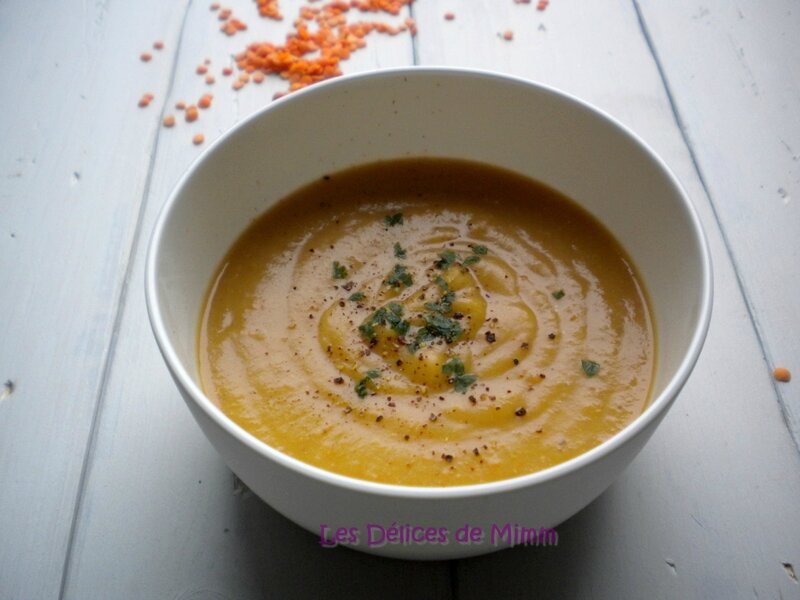 Velouté de carottes et de lentilles corail 5