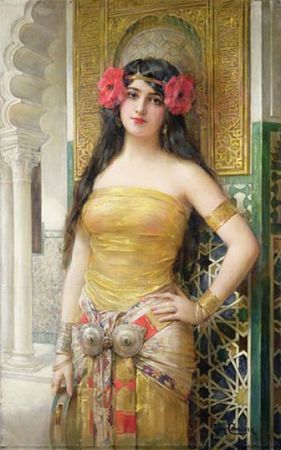 Leon-Comerre-Poppies-The-Oriental-Woman-Oil-Painting