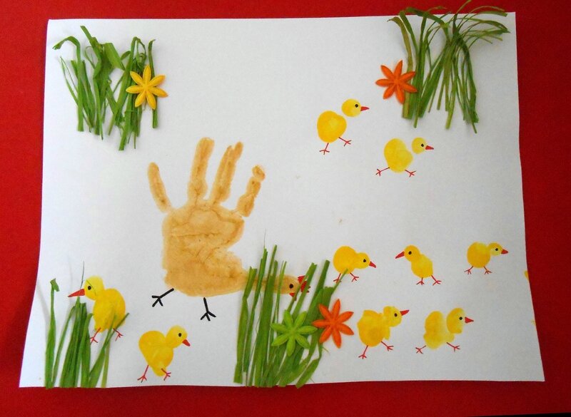 empreintes-activite-manuelle-peinture-bebe-enfants-mains-poule-poussins-facile-paques-tableau-carte (1)