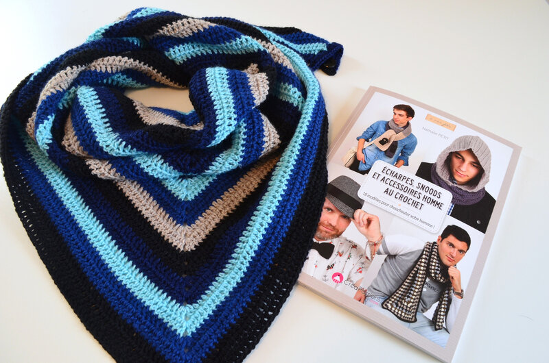 Chèche Homme-chale- crochet-laine-Creapassions-La hcouette bricole