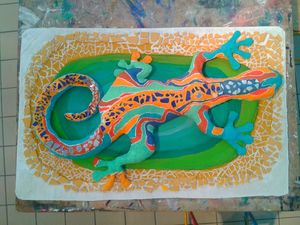 Maquette salamandre et son plateau mosaïque (2)