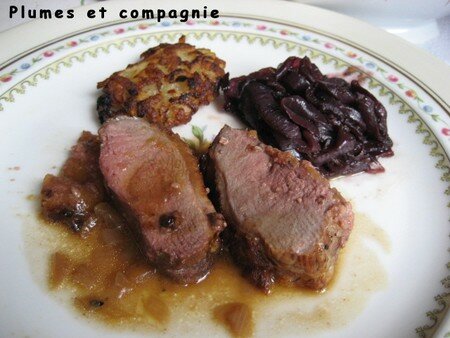 Rôti de magrets de canard au foie gras sauce au cognac recettes plats Rôti de magrets de canard au foie gras sauce au cognac