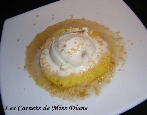 Ananas au sirop et glace à l'érable