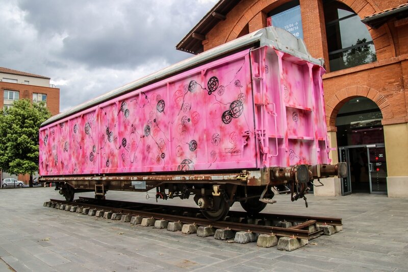 Wagon décoré par Futura aux Abattoirs