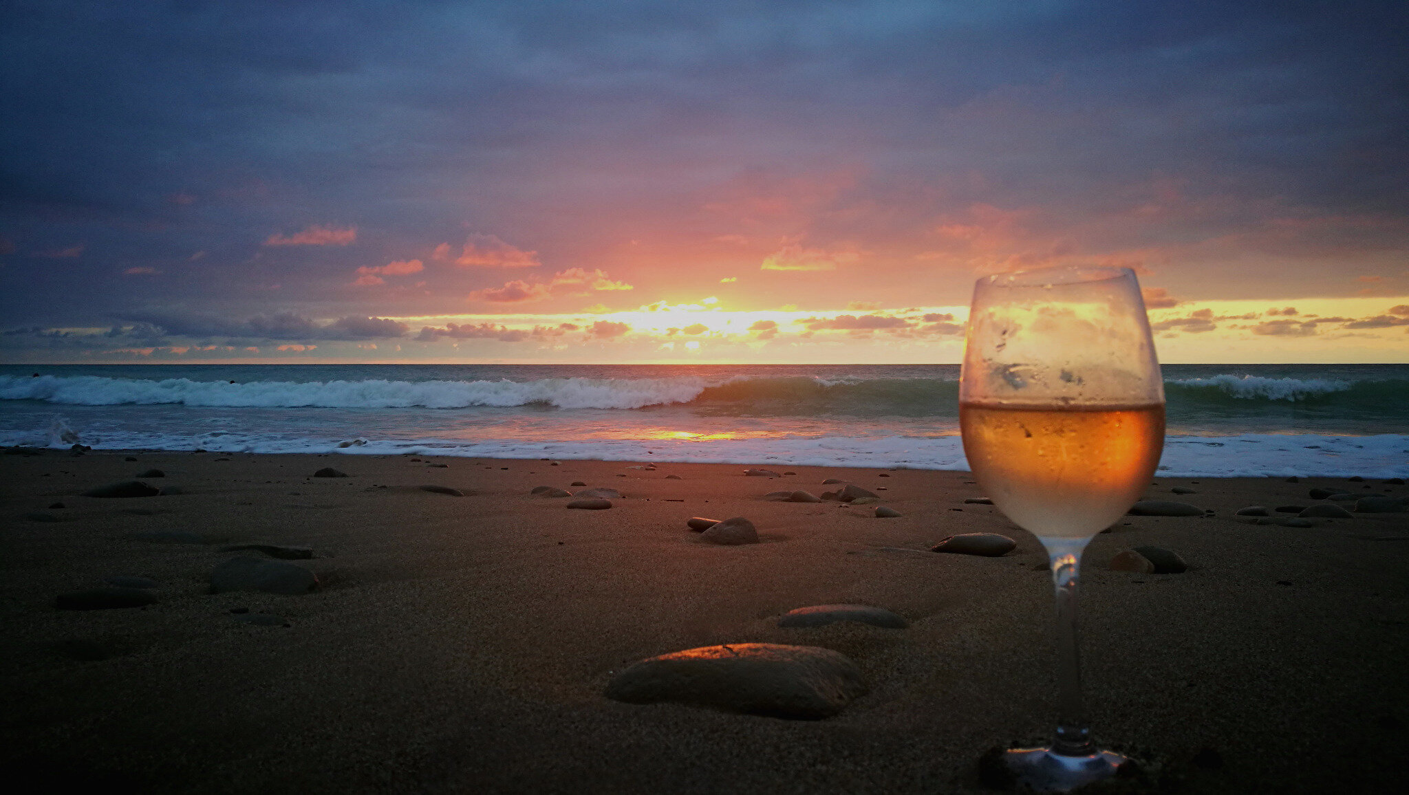Bidart, plage d'Erretegia, le rayon rosé (64)