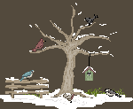 arbre hiver oiseaux