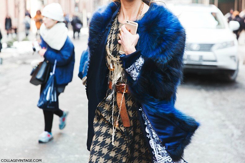 New_York_Fashion_Week-Fall_Winter_2015-Street_Style-NYFW-Blue_Fur_Coat--