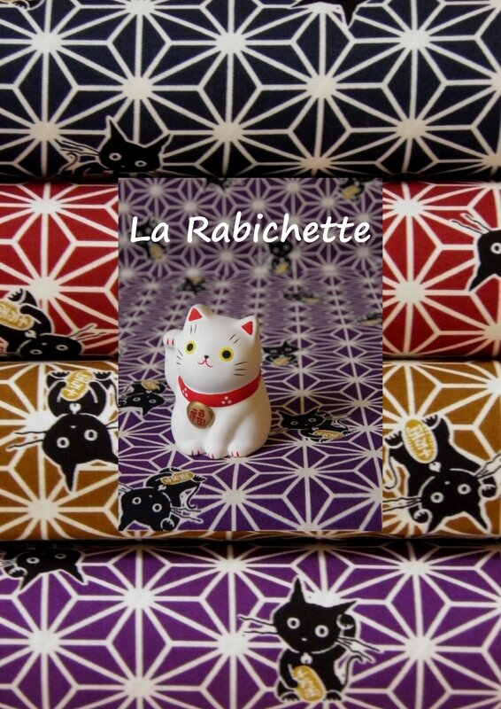 Tissu Maneki-neko La Rabichette