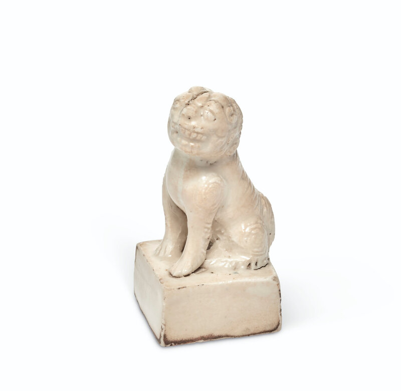 A white-glazed 'lion' seal, Song-Ming dynasty (960-1664)